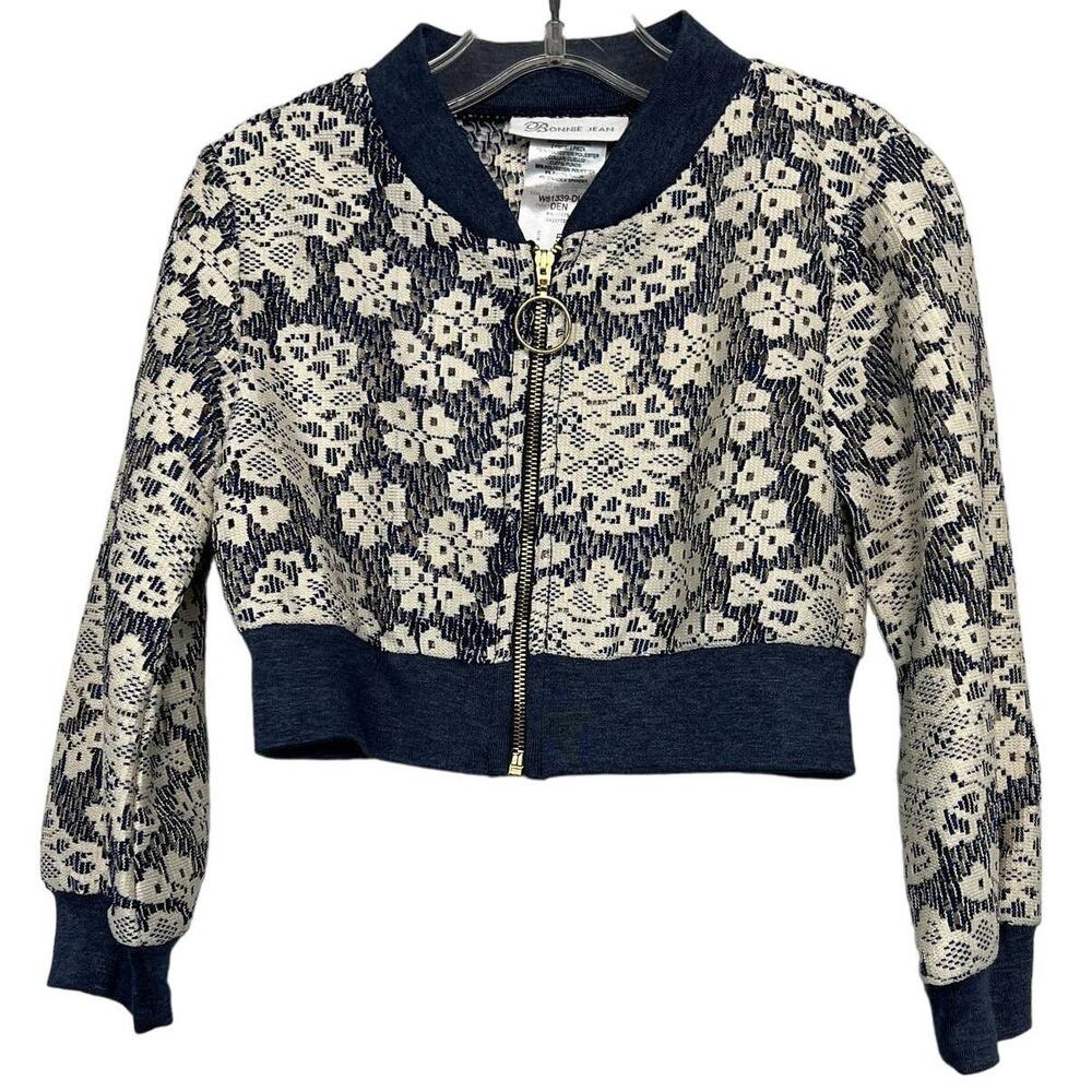 NEW! Bonnie Jean Kids Full Zip Lace Jacket Floral - 5